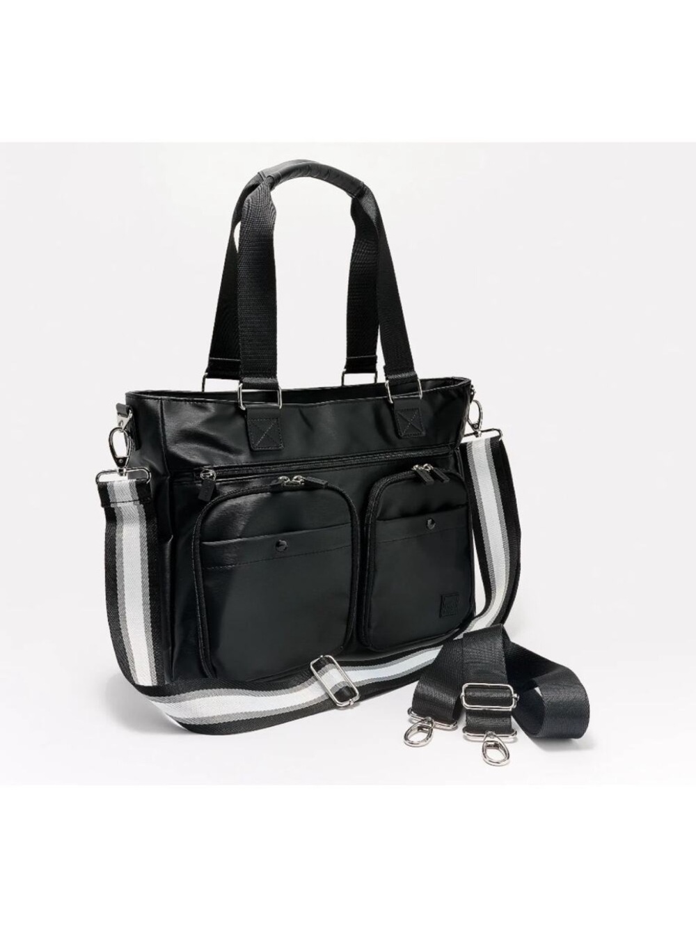 IHKWIP Cargo Catchall Tote with handles & Crossbody Strap - Metallic Black - Picture 13 of 13
